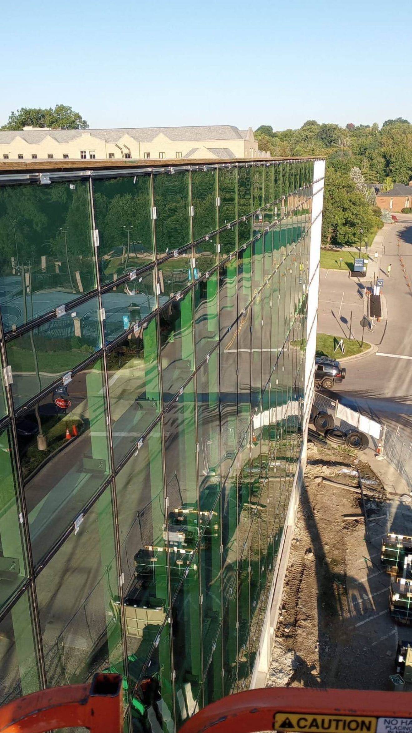 Curtain wall installed by a Supreme Glaziers crew