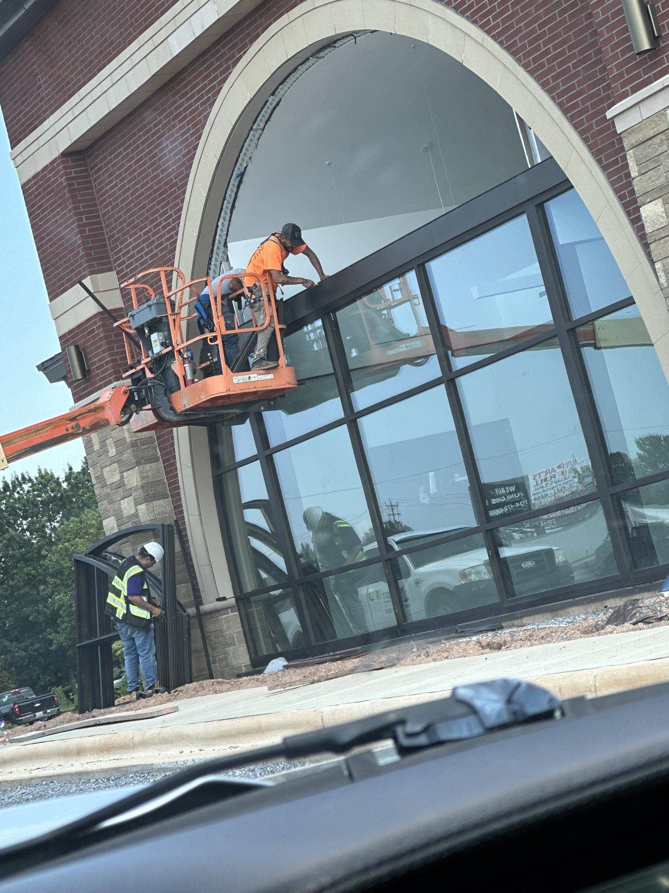 Storefront system installed by a Supreme Glaziers crew