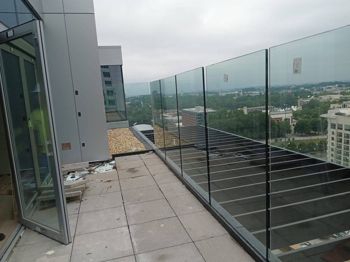 Terrace glass railing